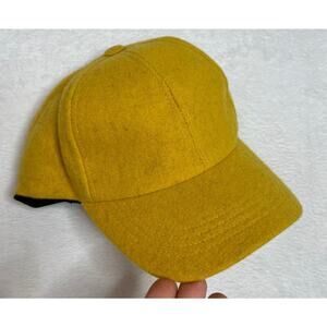 X Lid Row Wool/Cashmere Retro Mustard Yellow Baseball Hat OS Suede Streetwear